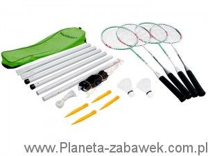 Badminton 4 RAKIETKI + LOTKI + SIATKA Hudora